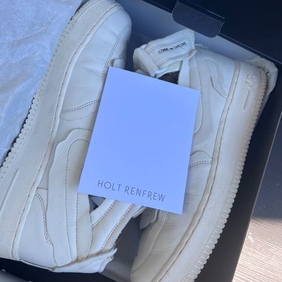 Men's CDG x NIKE Cut Off Air Force 1 Leather Sneakers - Picture 2 of 3